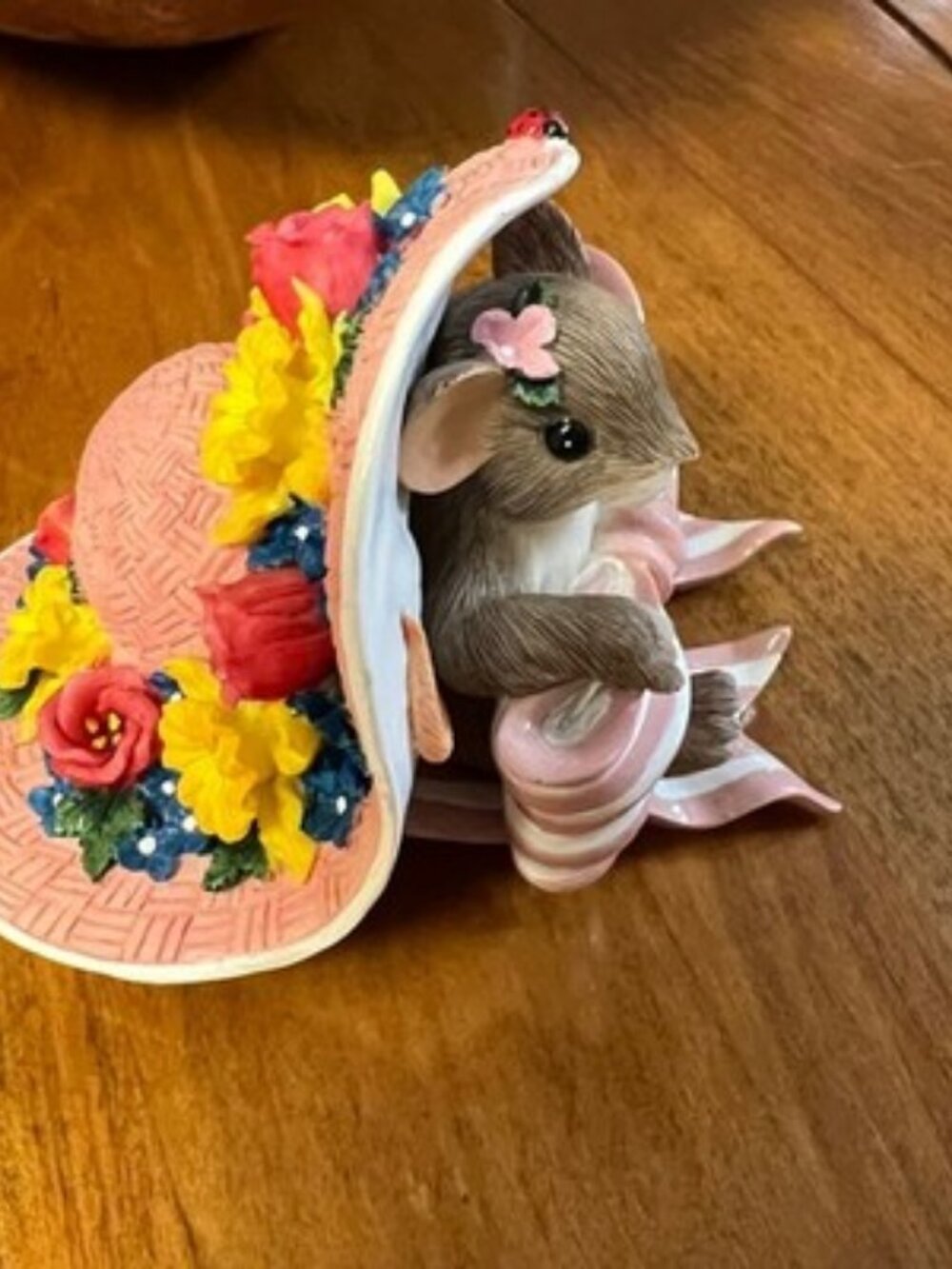 Fitz & Floyd Charming Tails "Pretty In Pink" Mouse Figurine NIB 89/229